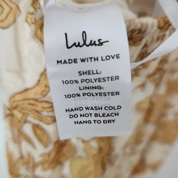 NWT Lulu's | Forever Days Cream Floral Jacquard Tie Strap Wide Leg Jumpsuit Sz M - Picture 11 of 13